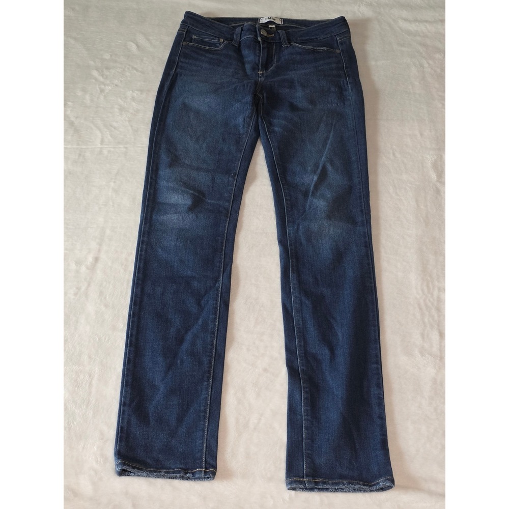PAIGE Skyline Skinny Low Rise Jeans Dark Wash Blue Denim Size 27 Womens